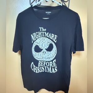 Disney Nightmare Before Christmas Jack Skellington Black White Tee Medium